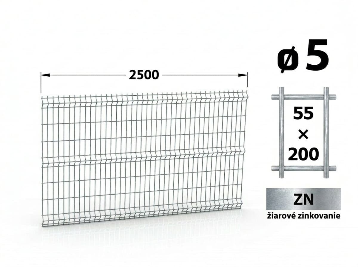 PlotIvo 3D Zváraný panel / Plotový dielec Robustný - 5mm